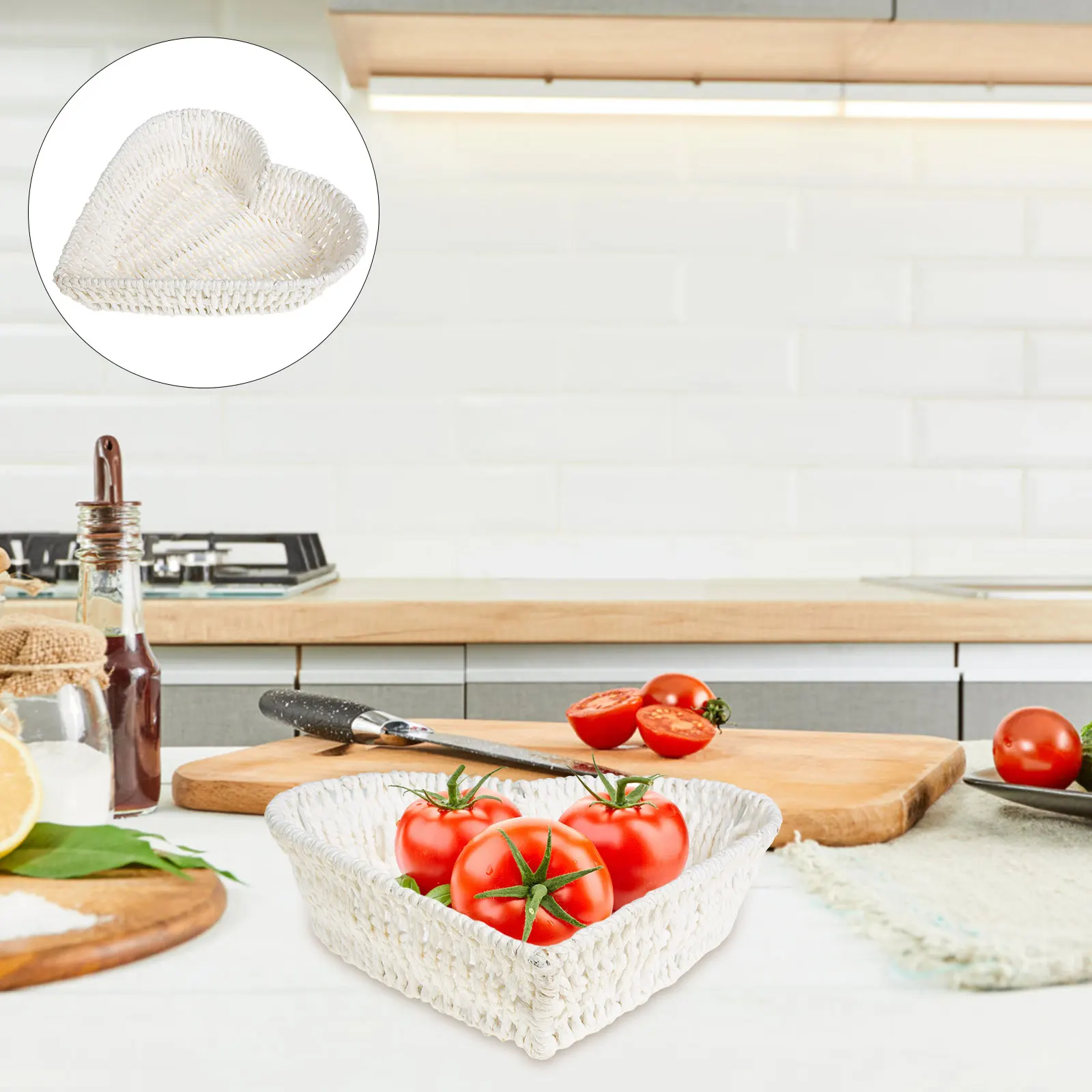 Heart Shaped Basket White Paper Rope Tray Storage Container Kitchen Bar Dining Room Fruit Storage Tray Decor Fruit Bowl
Heart Shaped Basket White Paper Rope Tray Storage Container Kitchen Bar Dining Room Fruit Storage Tray Decor Fruit Bowl