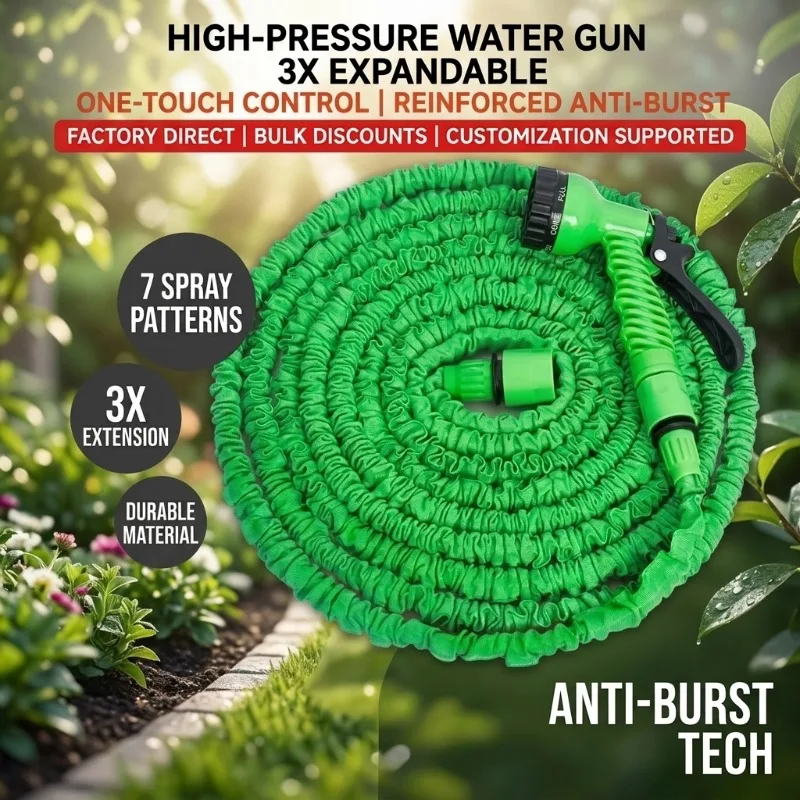Expandable Garden Hose with Plastic Connector, High Pressure Water Hose for Gardening and Outdoor Cleaning Gardening Tools
Expandable Garden Hose with Plastic Connector, High Pressure Water Hose for Gardening and Outdoor Cleaning Gardening Tools