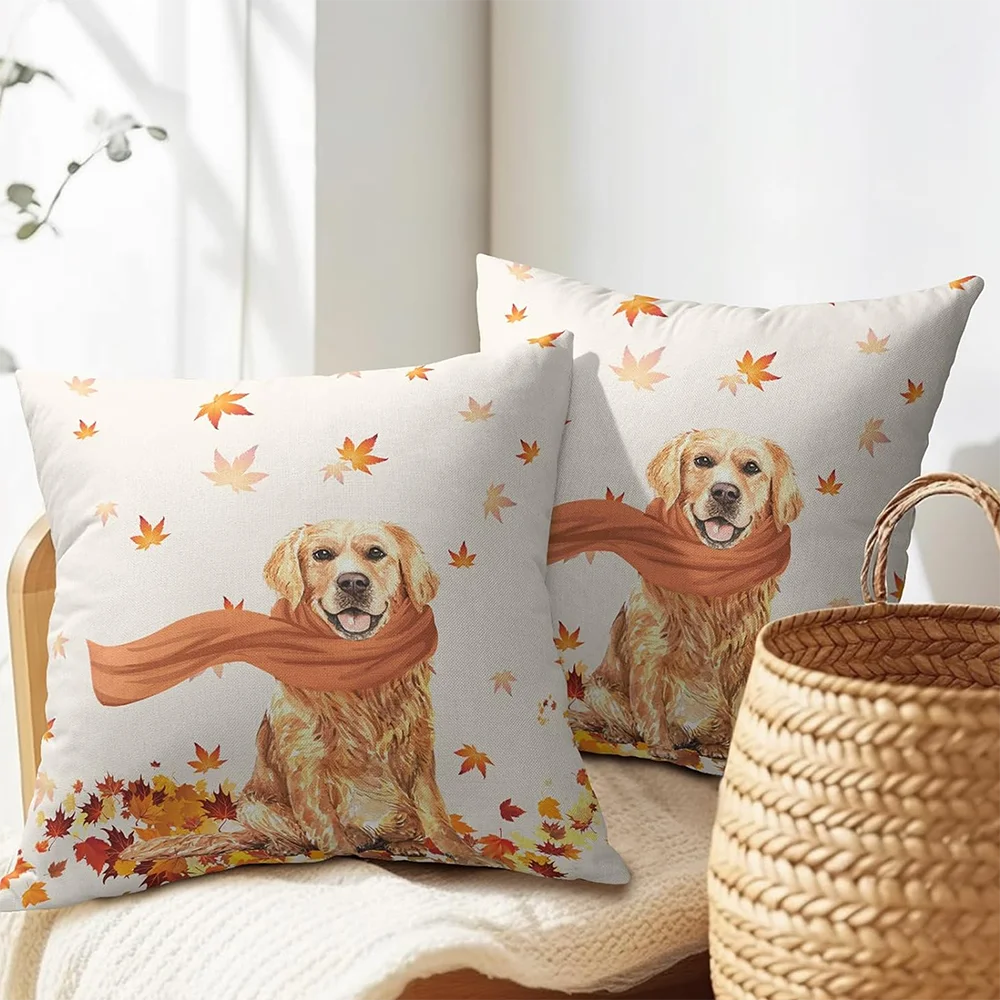 2pcs Fall Golden Retriever Throw Pillow Covers Autumn Maple Leaf Decorative Cushion Cases for Sofa Couch Bed
2pcs Fall Golden Retriever Throw Pillow Covers Autumn Maple Leaf Decorative Cushion Cases for Sofa Couch Bed
