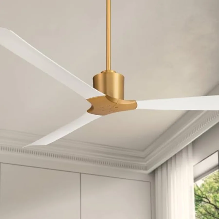 60 Lume Soft Brass and White Damp Ceiling Fan with Remote
60 Lume Soft Brass and White Damp Ceiling Fan with Remote