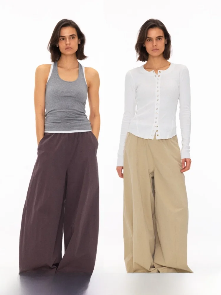 Kaki Purple Loose Bow Belted Oval Pants Elastic Waist Knife Pleated Casual Trousers for Women Spring 2026 Cotton Ladies Pants
Kaki Purple Loose Bow Belted Oval Pants Elastic Waist Knife Pleated Casual Trousers for Women Spring 2026 Cotton Ladies Pants