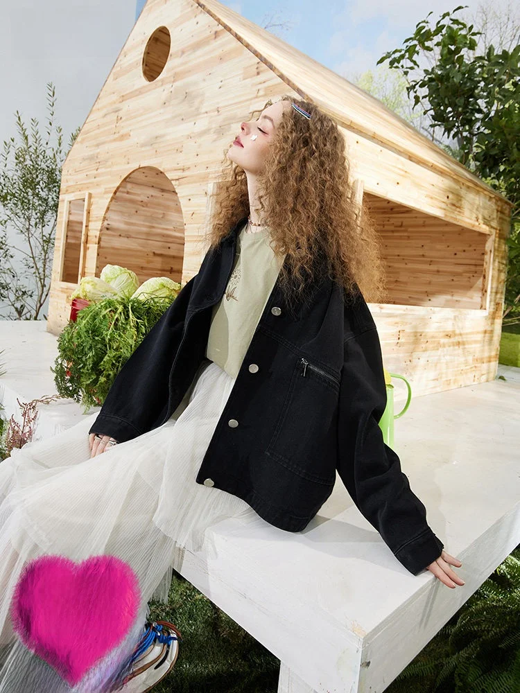 Женская джинсовая куртка Bla ort Denim Jaet, весенняя, винтажная, свободного кроя, повседневная, из смесового хлопка, на молнии, однотонная, ELFSA Jaet
Женская джинсовая куртка Bla ort Denim Jaet, весенняя, винтажная, свободного кроя, повседневная, из смесового хлопка, на молнии, однотонная, ELFSA Jaet