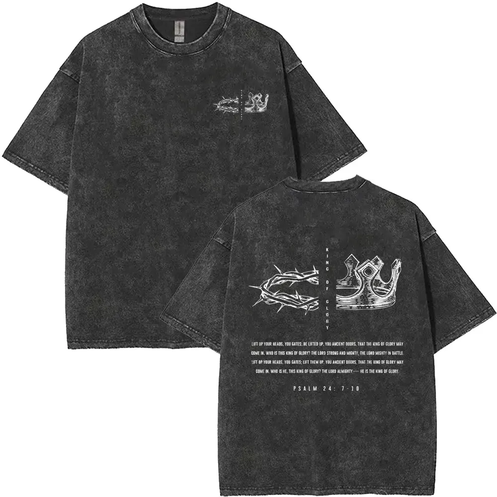 Christian Religious Jesus King of Glory Washed T-shirt Summer Men Women Fashion Oversized Streetwear Male Vintage T Shirts Tops
Christian Religious Jesus King of Glory Washed T-shirt Summer Men Women Fashion Oversized Streetwear Male Vintage T Shirts Tops