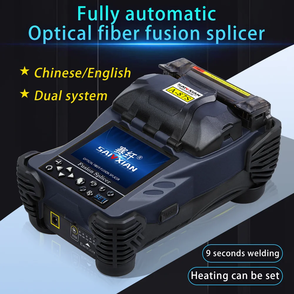 New A-87S Fully Automatic Mini Optic Fiber Fusion Splicer Splicing Machine FTTH Fiber Optic Tool Set
New A-87S Fully Automatic Mini Optic Fiber Fusion Splicer Splicing Machine FTTH Fiber Optic Tool Set