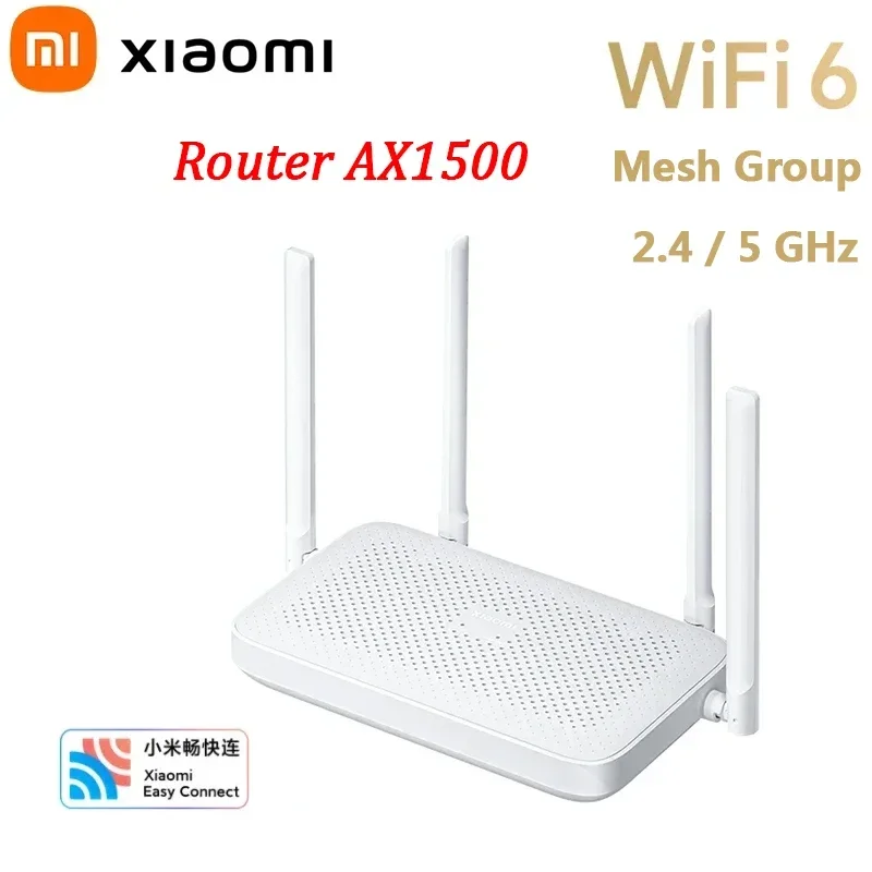 Xiaomi Router AX1500 WiFi 6 2.4/5GHz Mesh System Dual Band Gigabit Work with Mi Home App Network Cable Wifi Extender Port MiWifi
Xiaomi Router AX1500 WiFi 6 2.4/5GHz Mesh System Dual Band Gigabit Work with Mi Home App Network Cable Wifi Extender Port MiWifi