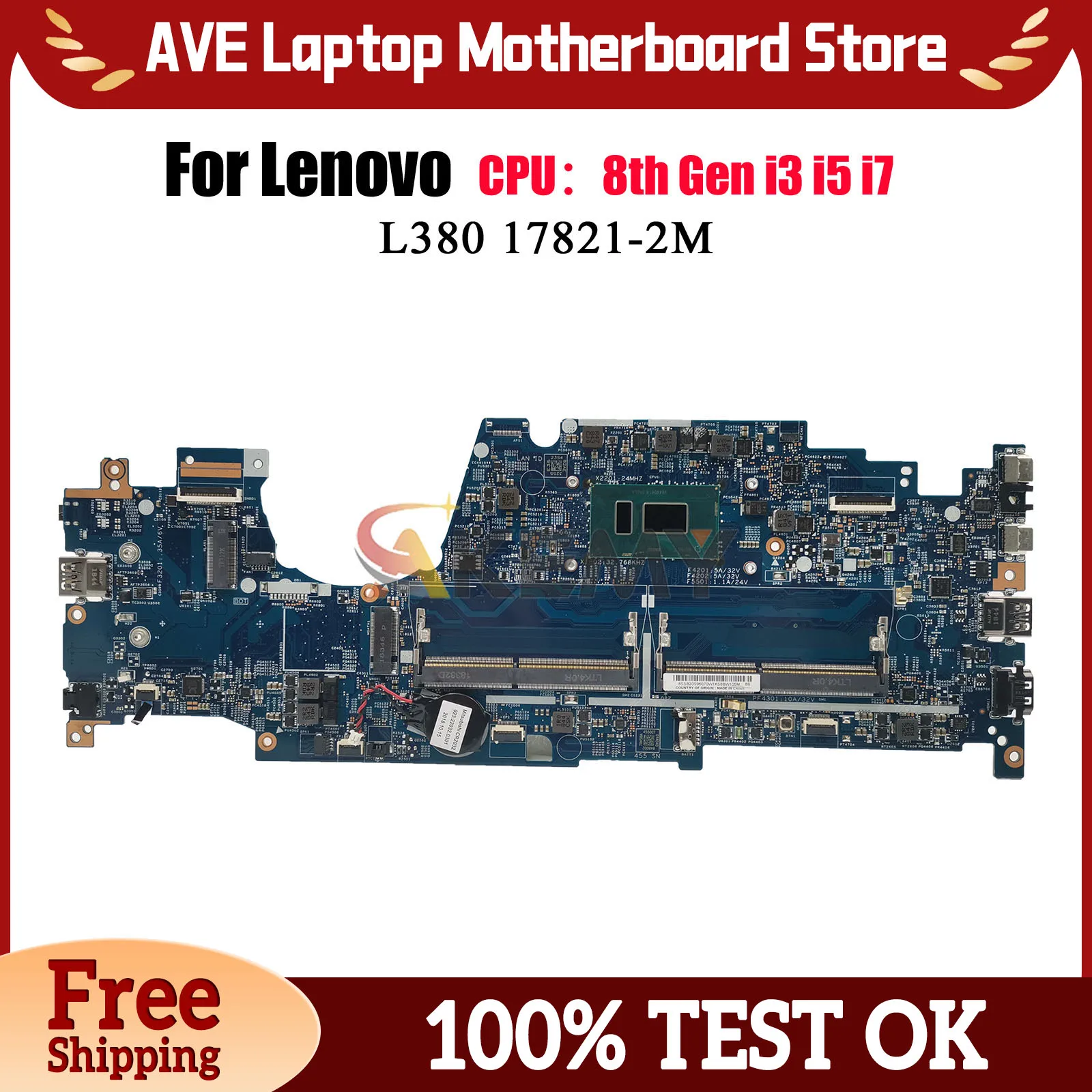 17821-2M For Lenovo ThinkPad L380 S2 Laptop Motherboard With I3 I5 7th 8th Gen CPU 100% Fully Tested
17821-2M For Lenovo ThinkPad L380 S2 Laptop Motherboard With I3 I5 7th 8th Gen CPU 100% Fully Tested