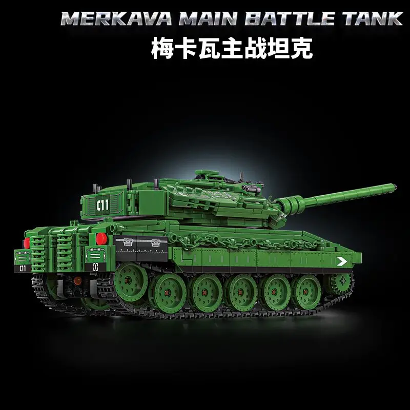 Merkava main battle tank 1023, 4-piston WWII aircraft armor fighter vehicle, LEYI building block toy assembly model
Merkava main battle tank 1023, 4-piston WWII aircraft armor fighter vehicle, LEYI building block toy assembly model