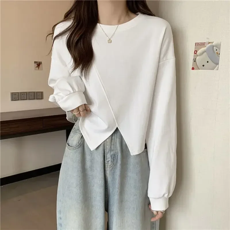 Women's New Round Neck Top Clothing American Retro Split Black Long Sleeved Sweatshirt
Women's New Round Neck Top Clothing American Retro Split Black Long Sleeved Sweatshirt