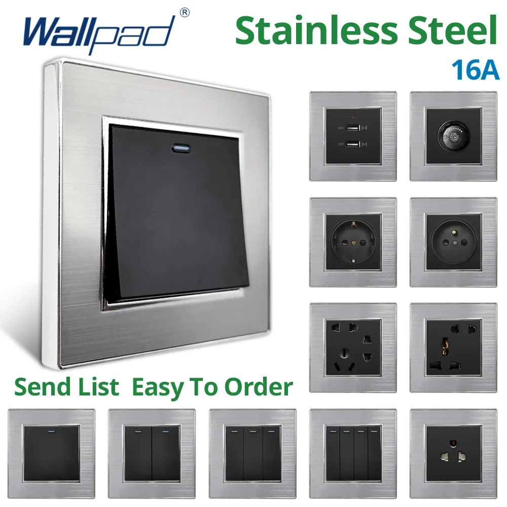 Wallpad 1 2 3 4 Gang 1 2 3 Way Reset light Switch And EU US Electrical Socket Power Outlet Plug AC 110-220V LED Dimmer
Wallpad 1 2 3 4 Gang 1 2 3 Way Reset light Switch And EU US Electrical Socket Power Outlet Plug AC 110-220V LED Dimmer
