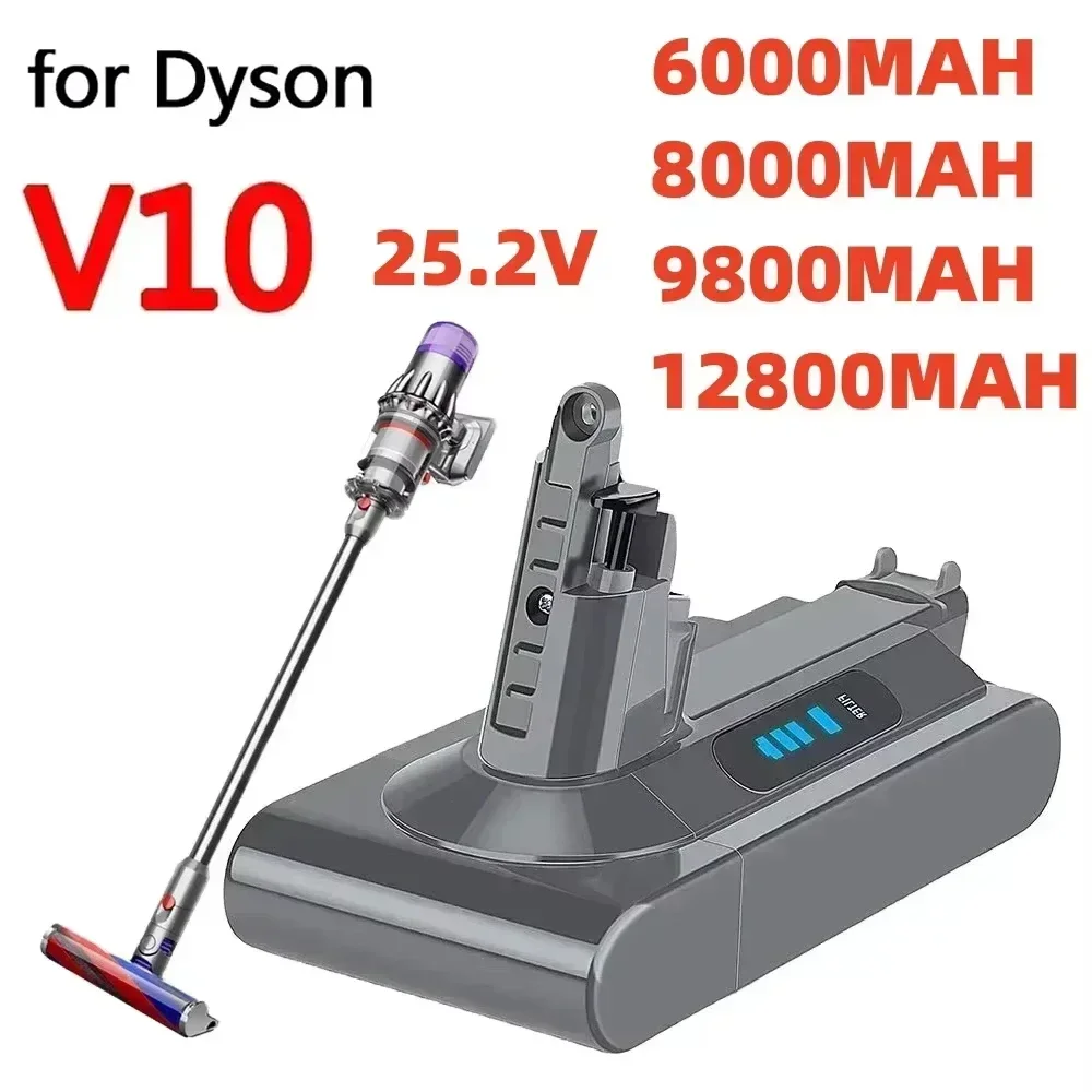 12800mAh 25.2V V10 Battery Replacement For Dyson V10 - Extended Battery Life, Compatibility with Dyson SV12 Animal V10 Absolute
12800mAh 25.2V V10 Battery Replacement For Dyson V10 - Extended Battery Life, Compatibility with Dyson SV12 Animal V10 Absolute