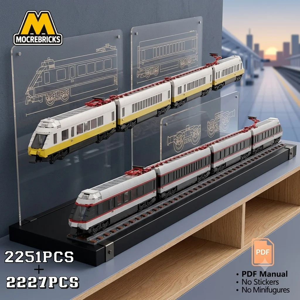 MOC RAM TEE Retro Train Building Blocks Edelweiss Pilot Wagon Streamline Passenger Carriage Bricks DIY Toy for Adult Gift
MOC RAM TEE Retro Train Building Blocks Edelweiss Pilot Wagon Streamline Passenger Carriage Bricks DIY Toy for Adult Gift