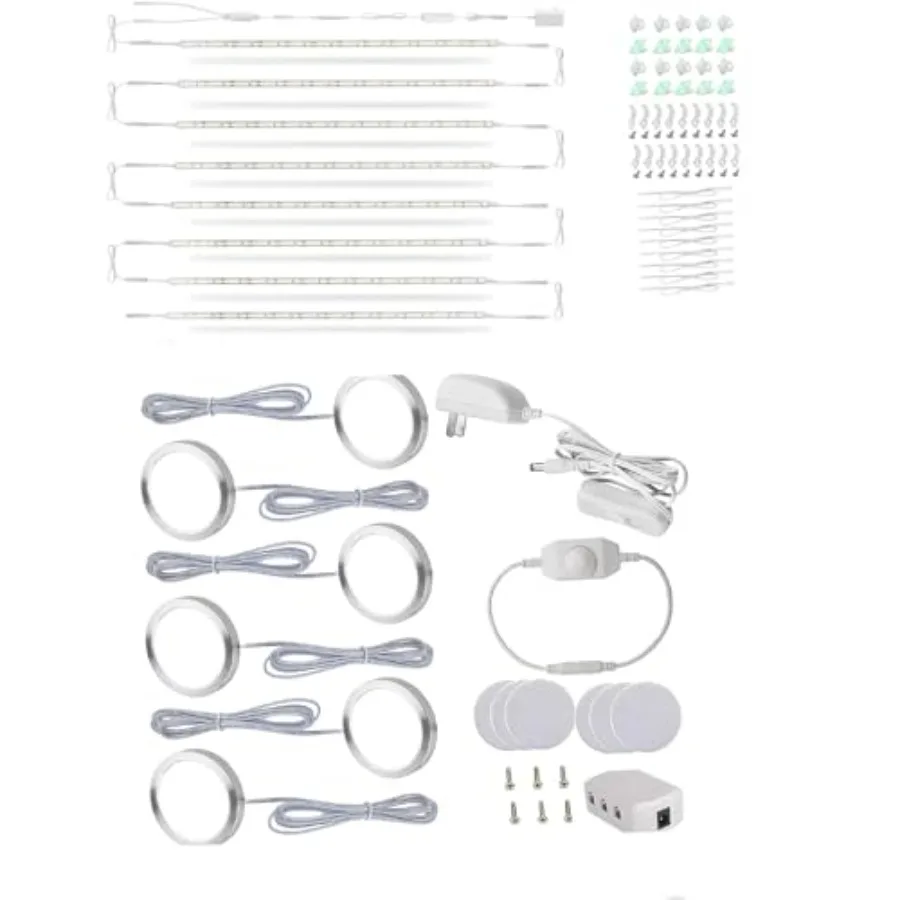 LED Under Shelf Lighting Kit, 8 Linkable 12-Inch Light Strips Set, 20W 2000lm Bundle Led Puck Lights, Dimmable Under Cabinet Li
LED Under Shelf Lighting Kit, 8 Linkable 12-Inch Light Strips Set, 20W 2000lm Bundle Led Puck Lights, Dimmable Under Cabinet Li