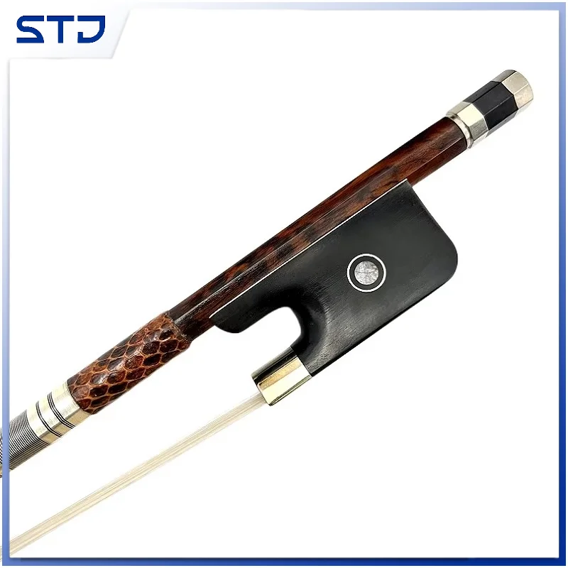 New Copper mounted German style Snakewood 1pcs 3/4 upright bass bow,letterwood frog,Siberia white/black Horsehair horsetail
New Copper mounted German style Snakewood 1pcs 3/4 upright bass bow,letterwood frog,Siberia white/black Horsehair horsetail