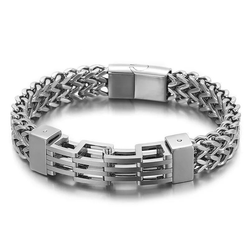 Men's Double-layer Titanium Chain Bracelet, Magnetic Clasp for Office & Gym Wear
Men's Double-layer Titanium Chain Bracelet, Magnetic Clasp for Office & Gym Wear