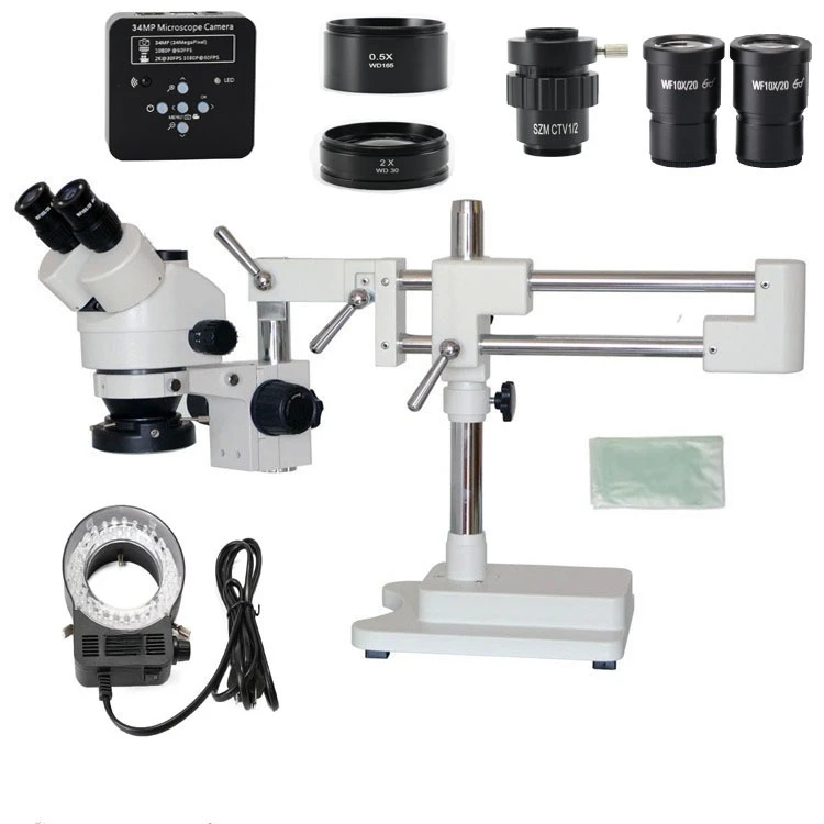 0.7X-90X stereo zoom stereo microscope 4K high definition HDMI industrial camera 144LED
0.7X-90X stereo zoom stereo microscope 4K high definition HDMI industrial camera 144LED