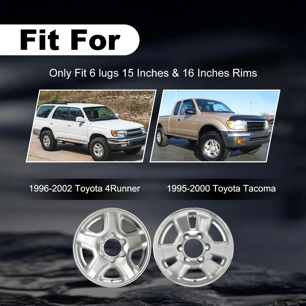 4PCS Silver Wheel Center Hub Caps for Toyota Tacoma 4Runner 6 lugs 15" 16" Rims
4PCS Silver Wheel Center Hub Caps for Toyota Tacoma 4Runner 6 lugs 15" 16" Rims