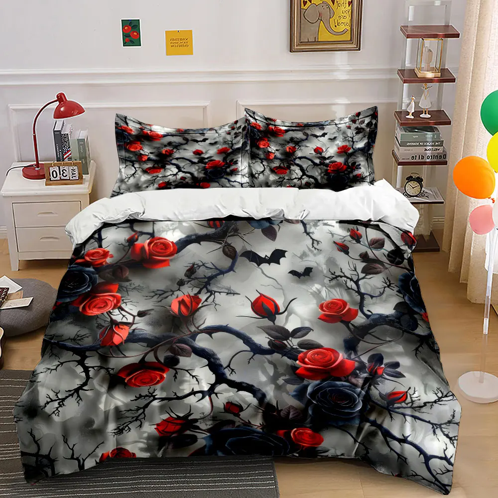 Red and black roses with bats Printed Duvet Cover Set 1 Duvet Cover+2 Pillowcase Multi Size Bedroom Bedding Decor Luxury gifts
Red and black roses with bats Printed Duvet Cover Set 1 Duvet Cover+2 Pillowcase Multi Size Bedroom Bedding Decor Luxury gifts