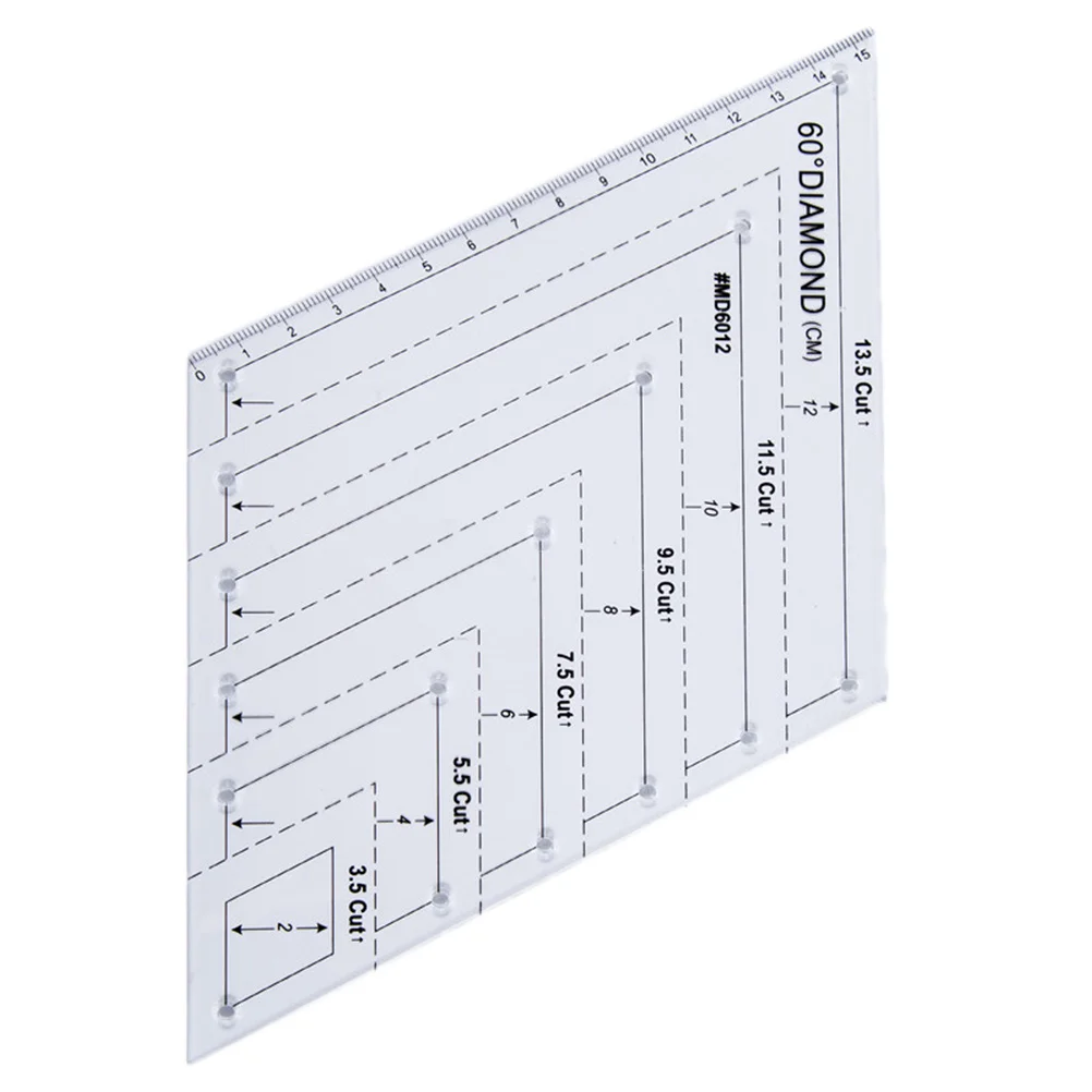 Patchwork Quilting Ruler 60 Degree Acrylic Transparent Template Sewing Accessories Clothes Making Ruler Accurate Scale for Craft
Patchwork Quilting Ruler 60 Degree Acrylic Transparent Template Sewing Accessories Clothes Making Ruler Accurate Scale for Craft