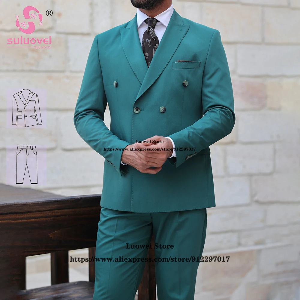 Fashion Double Breasted Tuxedos Suits For Men Slim Fit 2 Piece Pants Set Formal Groom Wedding Dinner Party Prom Blazer Masculino
Fashion Double Breasted Tuxedos Suits For Men Slim Fit 2 Piece Pants Set Formal Groom Wedding Dinner Party Prom Blazer Masculino