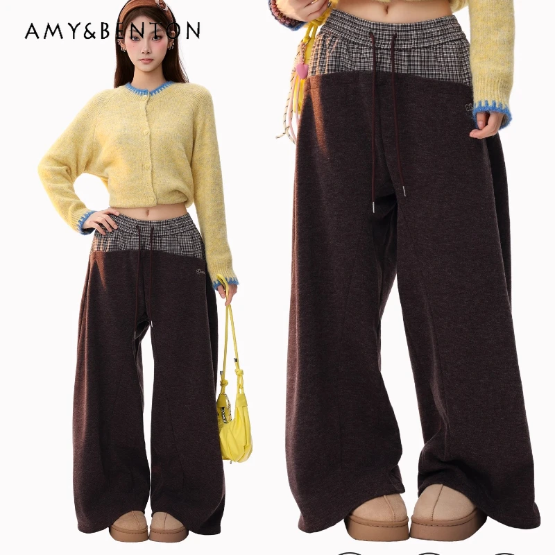 American Retro Plaid Splicing Fleece-Lined Women's Slacks Autumn New Commuter Warm Straight High-Waist Floor-Length Pants Ladies
American Retro Plaid Splicing Fleece-Lined Women's Slacks Autumn New Commuter Warm Straight High-Waist Floor-Length Pants Ladies
