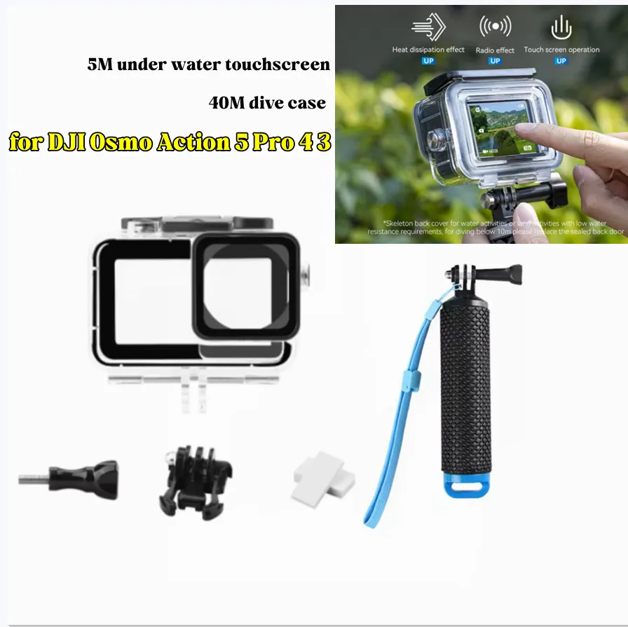 Touchscreen Waterproof Case Full Scene Anti-fog Underwater Tempered Glass Lens Diving Housing Cover for DJI Osmo Action 5 Pro 4
Touchscreen Waterproof Case Full Scene Anti-fog Underwater Tempered Glass Lens Diving Housing Cover for DJI Osmo Action 5 Pro 4