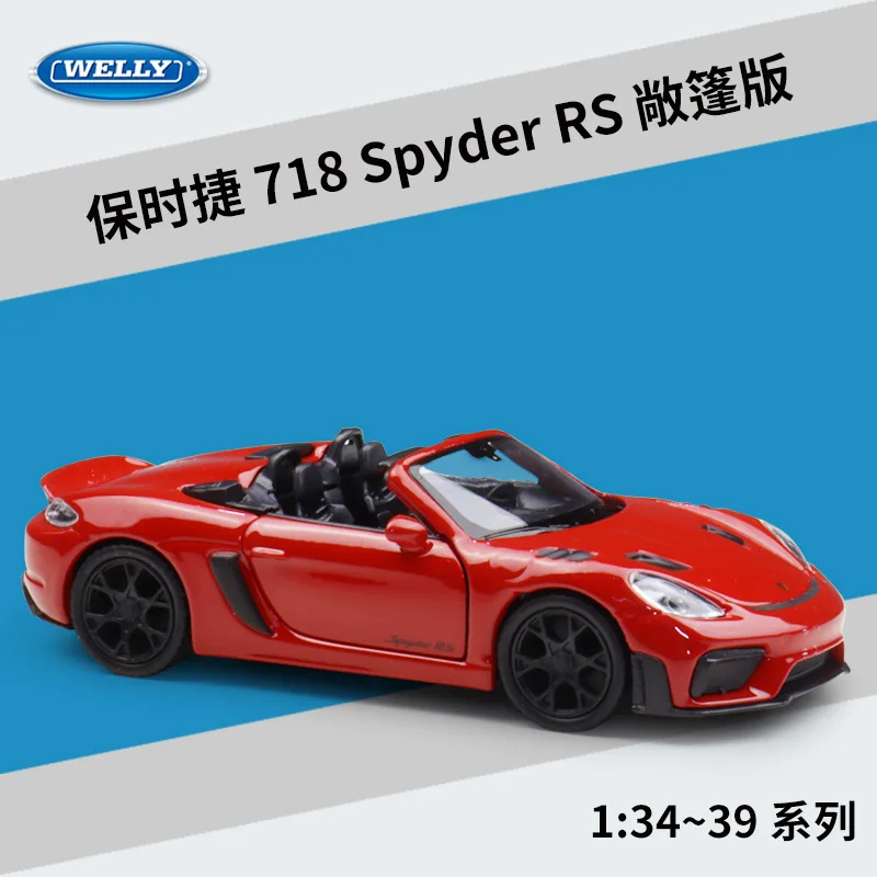 Super convertible sports car WELLY 1:36 Porsche 718 Spyder RS high simulation high detail alloy car model toy collection
Super convertible sports car WELLY 1:36 Porsche 718 Spyder RS high simulation high detail alloy car model toy collection