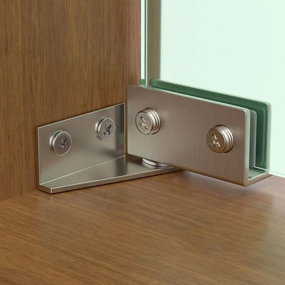 Non-perforated Glass Door Hinge Stainless Steel Without Drilling Display Cabinet Hinge High Quality Magnetic 
Non-perforated Glass Door Hinge Stainless Steel Without Drilling Display Cabinet Hinge High Quality Magnetic
