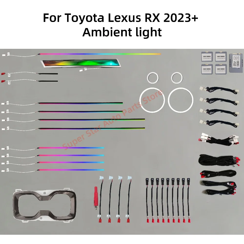 Для Lexus RX 2023 + светодиодная атмосферная лампа, автомобильное внутреннее освещение, обновленное окружающее освещение, автомобильные аксессуары, экран и управление через приложение
Для Lexus RX 2023 + светодиодная атмосферная лампа, автомобильное внутреннее освещение, обновленное окружающее освещение, автомобильные аксессуары, экран и управление через приложение