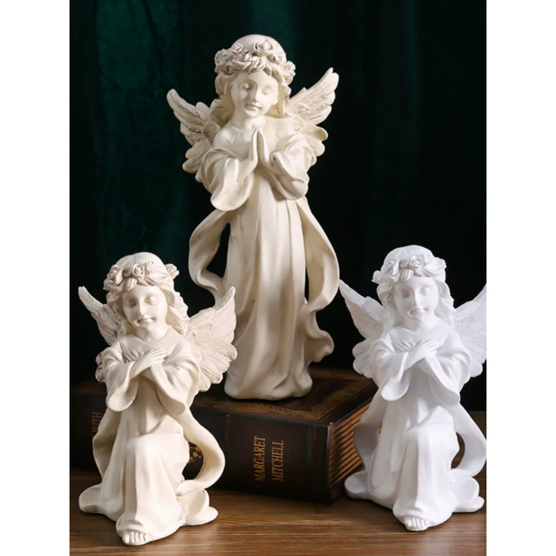 European retro girl angel ornaments American resin plaster statues Little angel girl tabletop decorations
European retro girl angel ornaments American resin plaster statues Little angel girl tabletop decorations