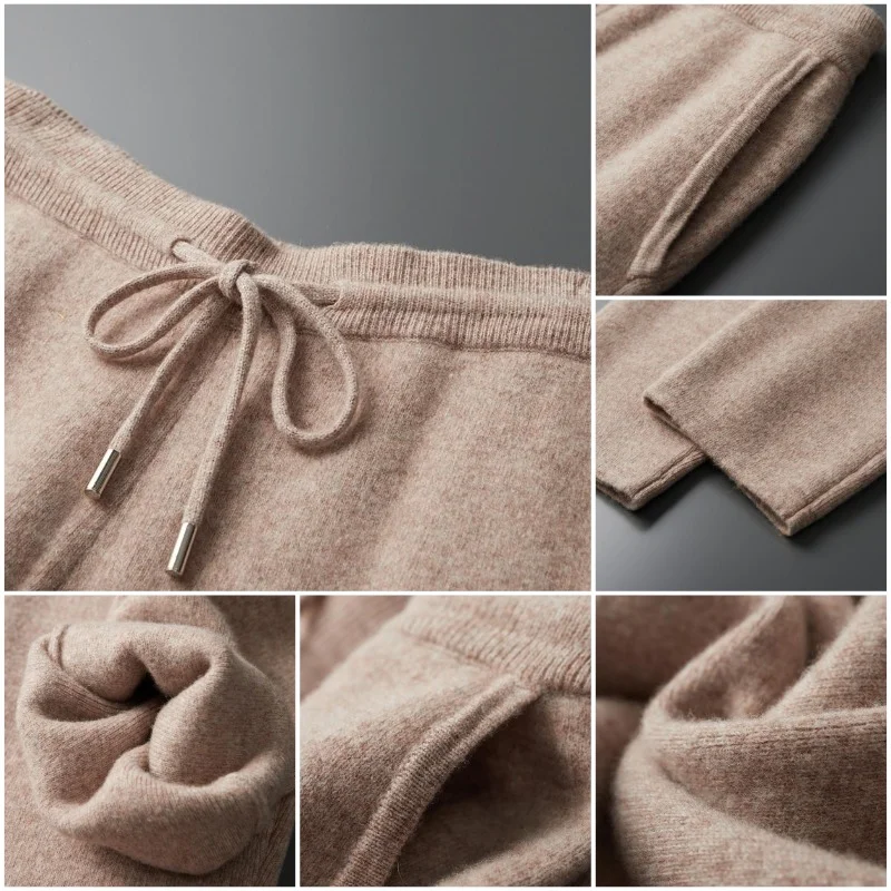 100% Merino Wool Pencil Pants Men Thick Air Layer Elastic Waist Trousers Autumn Winter Casual Knitted Solid Soft Drawstring Pant
100% Merino Wool Pencil Pants Men Thick Air Layer Elastic Waist Trousers Autumn Winter Casual Knitted Solid Soft Drawstring Pant