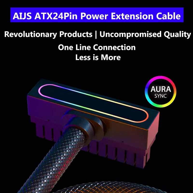 Удлинительный кабель AIJS ATX24PIN с однолинейным соединением ARGB SYNC Удлинительный кабель питания компьютера
Удлинительный кабель AIJS ATX24PIN с однолинейным соединением ARGB SYNC Удлинительный кабель питания компьютера
