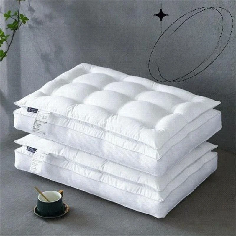 Two-In-One High Rebound Pillow Dual Layer down Feather Pillow Core Sp Aid Ne Support Home Use Sp Improvement
