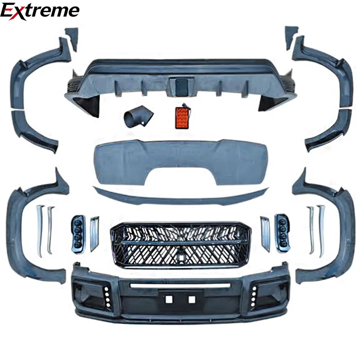 PP Plastic Bumpers Body Kit for Toyota LC300 2022-2024 Modified to Wald Style Kit with Wheel Arch.
PP Plastic Bumpers Body Kit for Toyota LC300 2022-2024 Modified to Wald Style Kit with Wheel Arch.
