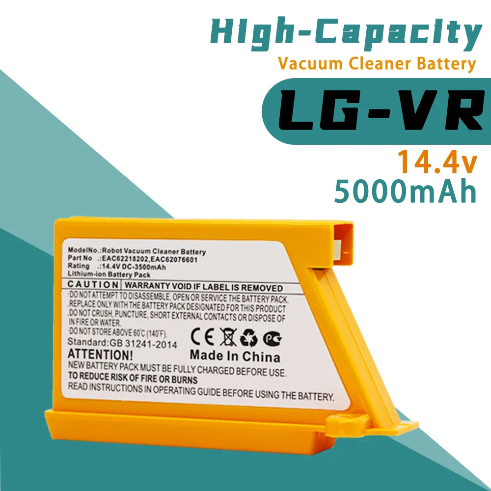 5000mAh 3500mAh Robot Vacuum Cleaner Battery for LG VR6270LVB,VR6270LVMB,VR63455LV,VR6370LVM,VR64604LV,EAC60766103,EAC62218205
5000mAh 3500mAh Robot Vacuum Cleaner Battery for LG VR6270LVB,VR6270LVMB,VR63455LV,VR6370LVM,VR64604LV,EAC60766103,EAC62218205