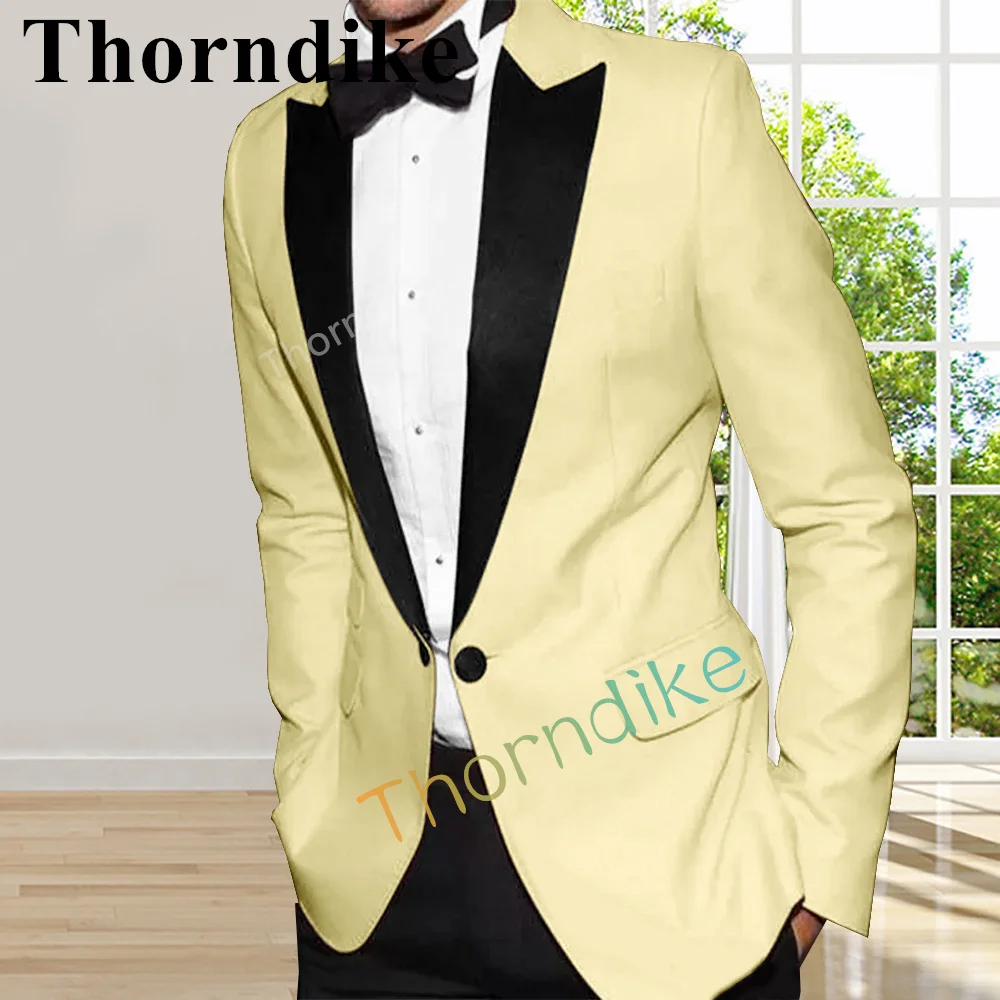 Thorndike Yellow Men's Suit Jacket Black Peak Lapels Groomsmen Wedding Dress Tuxedo 2 Piece Set Slim Fit Suit and Pant
Thorndike Yellow Men's Suit Jacket Black Peak Lapels Groomsmen Wedding Dress Tuxedo 2 Piece Set Slim Fit Suit and Pant