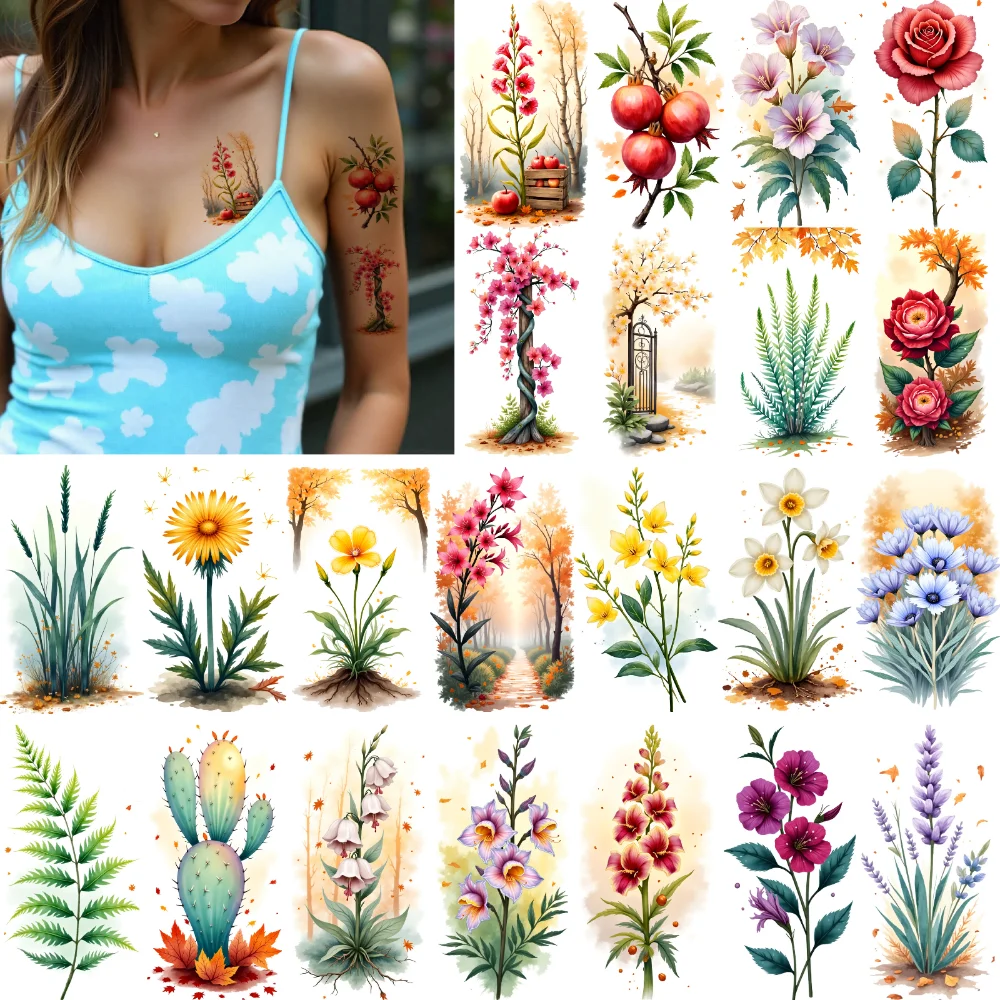 9pcs Temporary Tattoo Floral Stickers Watercolor Nature Decals Waterproof Long-lasting Body Stickers For Arms Girls Children
9pcs Temporary Tattoo Floral Stickers Watercolor Nature Decals Waterproof Long-lasting Body Stickers For Arms Girls Children
