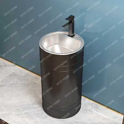 Round stainless steel, column type washbasin, balcony integrated floor type washbasin
Round stainless steel, column type washbasin, balcony integrated floor type washbasin