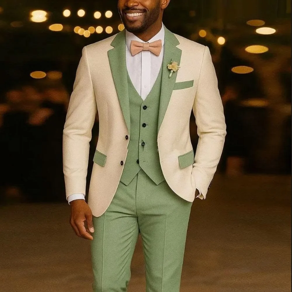 Slim Fit Wedding Suits for Men Sage Green Groom Tuxedo Formal Blazer Vest Pants Set for Prom Party Banquet wedding suits for men
Slim Fit Wedding Suits for Men Sage Green Groom Tuxedo Formal Blazer Vest Pants Set for Prom Party Banquet wedding suits for men