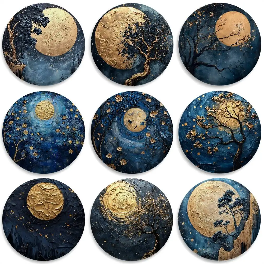 Moonlit Night Oil Painting Badges Round Exquisite Badge Brooches Creative Pins For Clothes Hat Backpack Gift Accessories
Moonlit Night Oil Painting Badges Round Exquisite Badge Brooches Creative Pins For Clothes Hat Backpack Gift Accessories