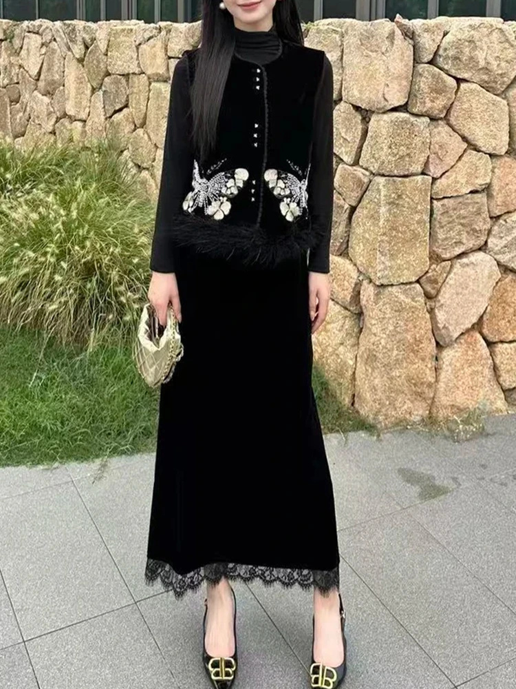 New Chinese Style Set Women Spring Autumn Korean Version Sleeveless Vest Layered Base Shirt Lace Half Skirt Three Piece Set
New Chinese Style Set Women Spring Autumn Korean Version Sleeveless Vest Layered Base Shirt Lace Half Skirt Three Piece Set