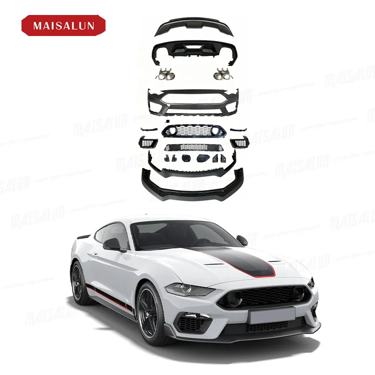 MAISALUN Высококачественный комплект кузова для Ford Mustang 18-21, обновление в стиле Mach-1, передний бампер, задний диффузор, комплект из полипропиленового материала 
MAISALUN Высококачественный комплект кузова для Ford Mustang 18-21, обновление в стиле Mach-1, передний бампер, задний диффузор, комплект из полипропиленового материала