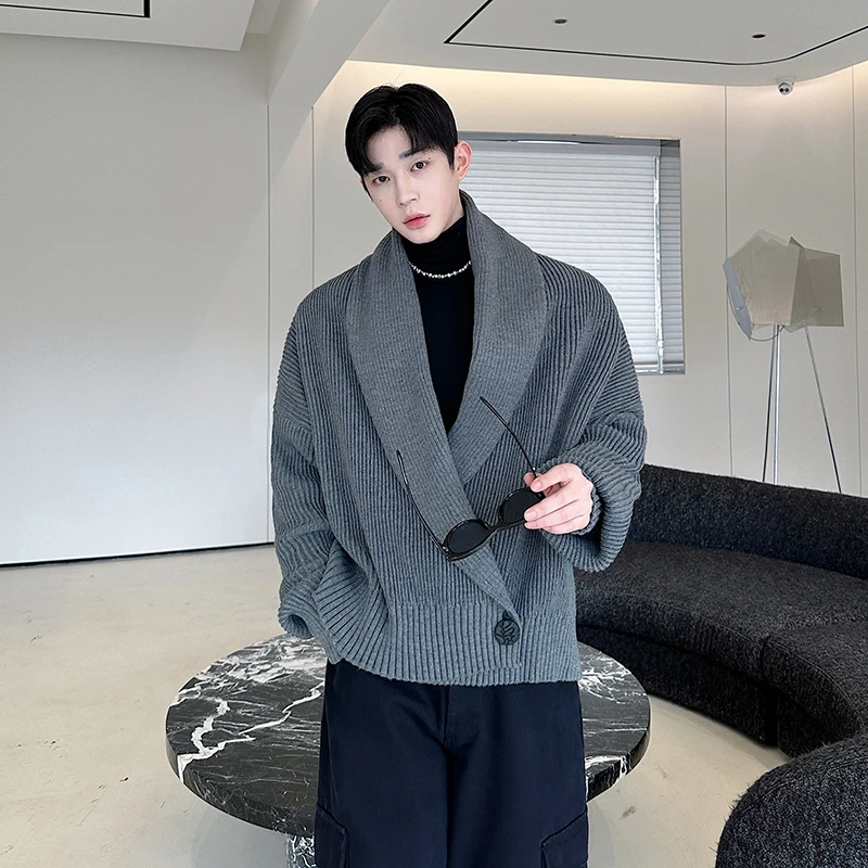 Мужской вязаный свитер-жакет с отложным воротником и боковыми пуговицами, осенне-зимняя повседневная одежда, теплый, из смесовой шерсти, с длинными рукавами
Мужской вязаный свитер-жакет с отложным воротником и боковыми пуговицами, осенне-зимняя повседневная одежда, теплый, из смесовой шерсти, с длинными рукавами