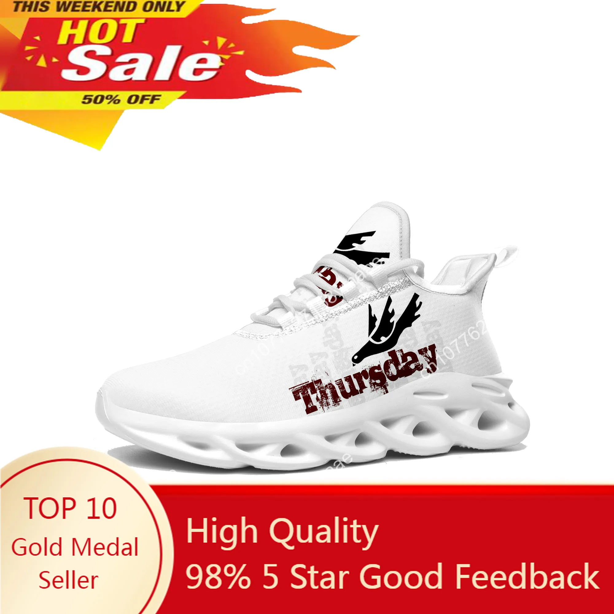 Thursday Band Flats Sneakers Mens Womens Sports Running Shoes High Quality Sneaker Customization Shoe Lace Up Mesh Footwear
Thursday Band Flats Sneakers Mens Womens Sports Running Shoes High Quality Sneaker Customization Shoe Lace Up Mesh Footwear