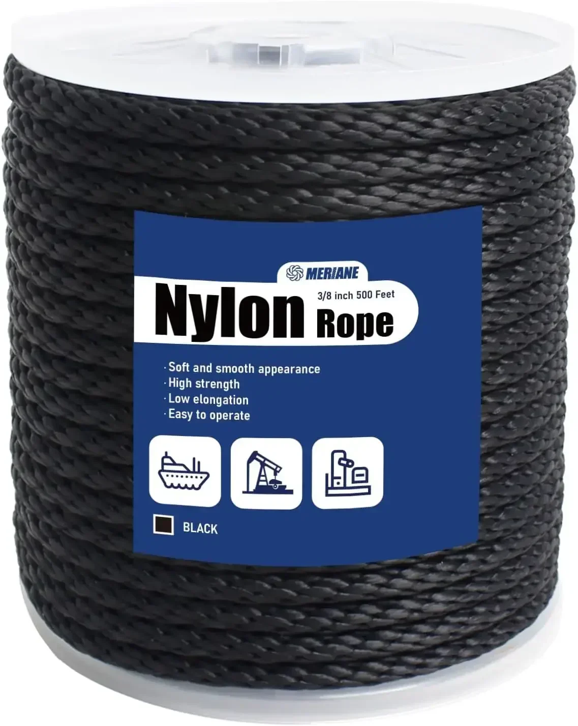 Black Nylon Rope 3/8inch 500FT – Multipurpose Solid Braided Rope – Ideal Use for Camping, Clothesline, Marine, Flag Line
Black Nylon Rope 3/8inch 500FT – Multipurpose Solid Braided Rope – Ideal Use for Camping, Clothesline, Marine, Flag Line