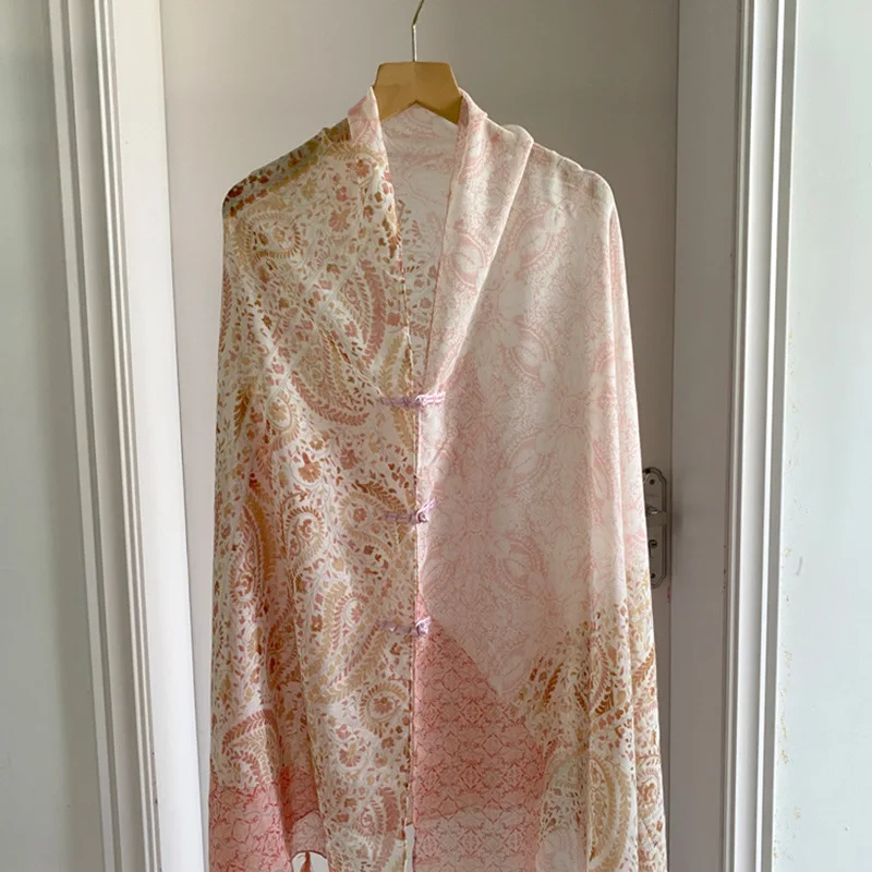 Новый розовый шелковый шарф из кешью 2025 года — шаль с золотой пряжкой, сумка на голову, шаль для комнаты с кондиционером
Новый розовый шелковый шарф из кешью 2025 года — шаль с золотой пряжкой, сумка на голову, шаль для комнаты с кондиционером