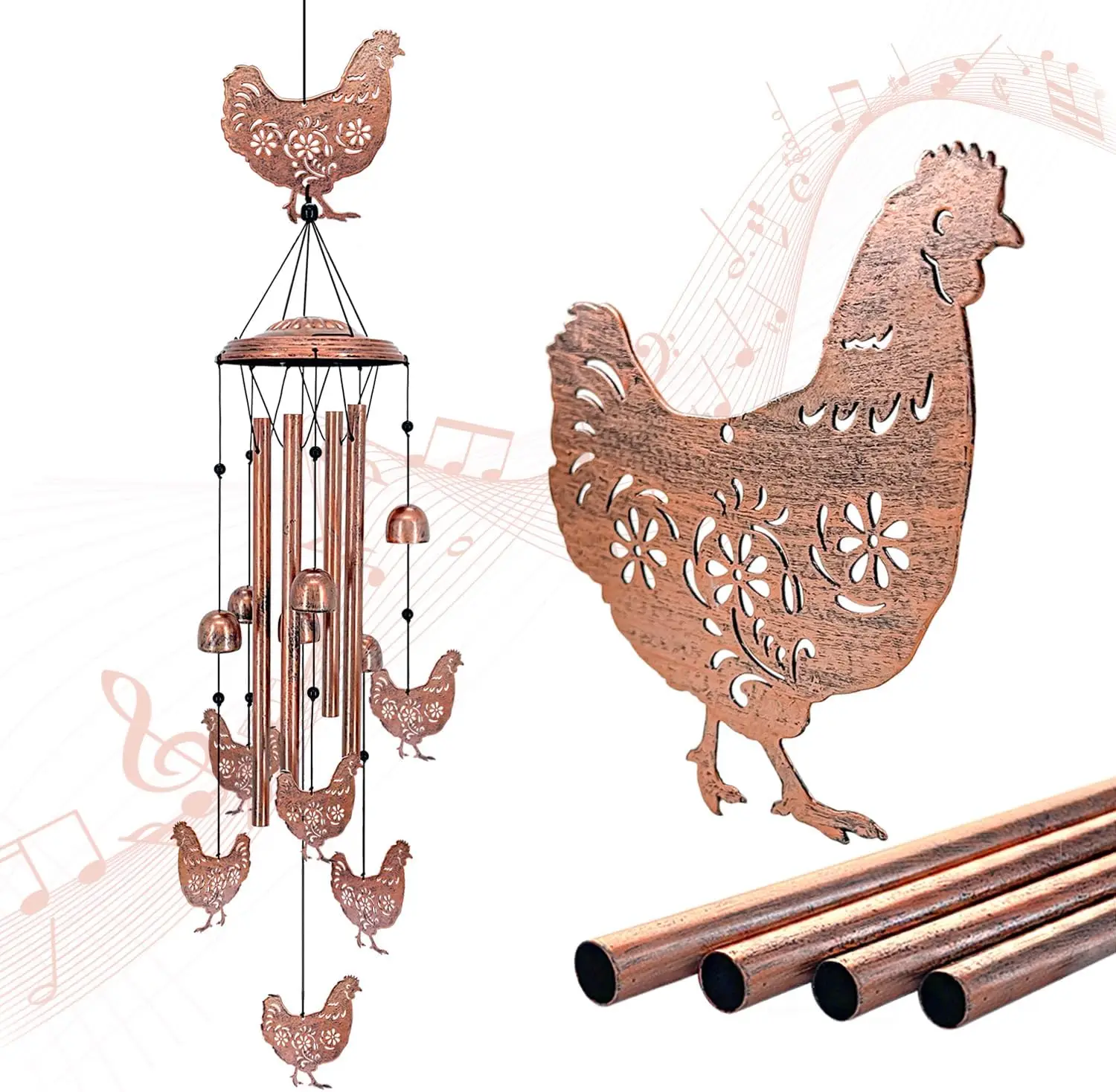 Chicken Wind Chimes for Outside, Metal Windchimes for Garden Patio Yard Decor, Unique Sympathy Memorial Gifts for Women Men
Chicken Wind Chimes for Outside, Metal Windchimes for Garden Patio Yard Decor, Unique Sympathy Memorial Gifts for Women Men