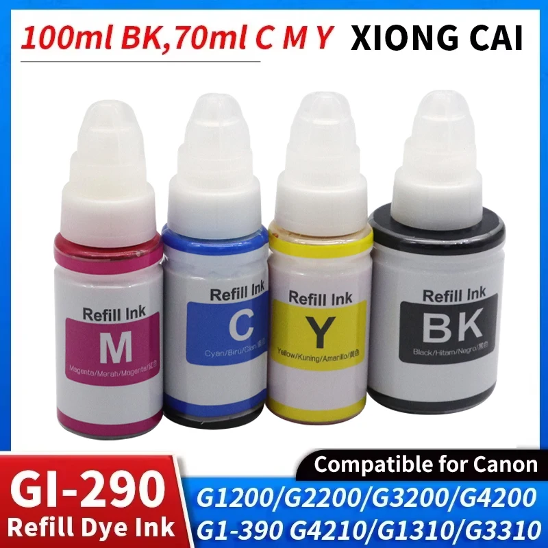 1-4set GI290 GI-390 690 Bottled Ink Refill INK for Canon PIXMA G1200 G2200 G3200 G4200 G4210 G1310 G3310 G2600 G3600 G3610 G4600
1-4set GI290 GI-390 690 Bottled Ink Refill INK for Canon PIXMA G1200 G2200 G3200 G4200 G4210 G1310 G3310 G2600 G3600 G3610 G4600
