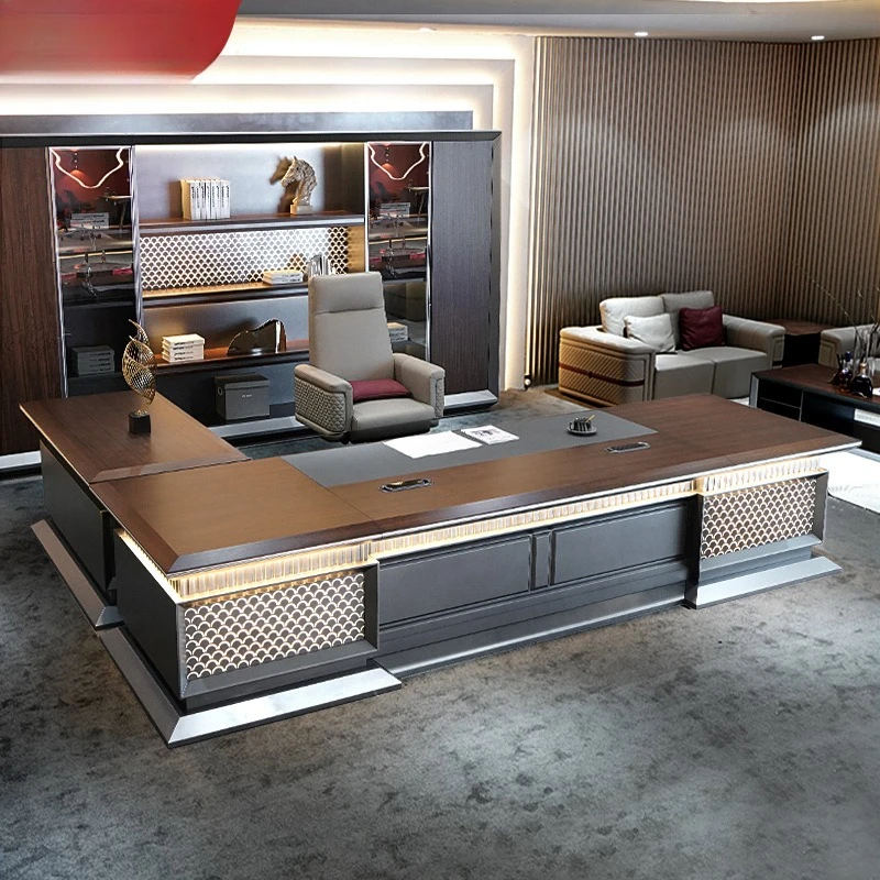 Office furniture, tables and chairs, a full set of high-end chairperson's class table, simple and modern president's table, new
Office furniture, tables and chairs, a full set of high-end chairperson's class table, simple and modern president's table, new