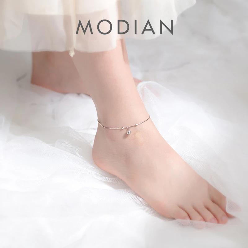Modian Cute Bells Tiny Ball Anklect for Women Fashion 925 Sterling Silver Link Chain Anklet Japanese Style Fine Gewelry Gift
Modian Cute Bells Tiny Ball Anklect for Women Fashion 925 Sterling Silver Link Chain Anklet Japanese Style Fine Gewelry Gift