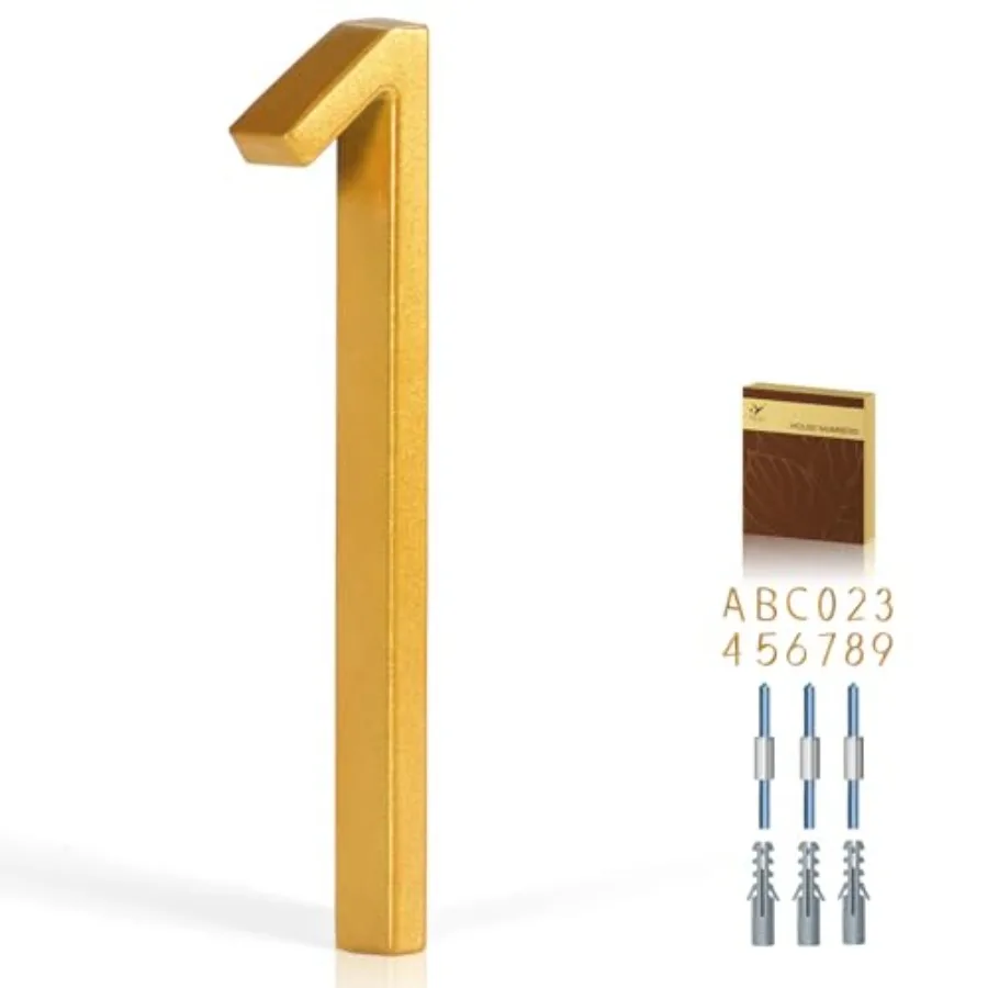 Inch House s for Outside, Metal Address - Modern Design, Weather-Resistant Gold Powder Coated Finish, No Fading Gold
Inch House s for Outside, Metal Address - Modern Design, Weather-Resistant Gold Powder Coated Finish, No Fading Gold